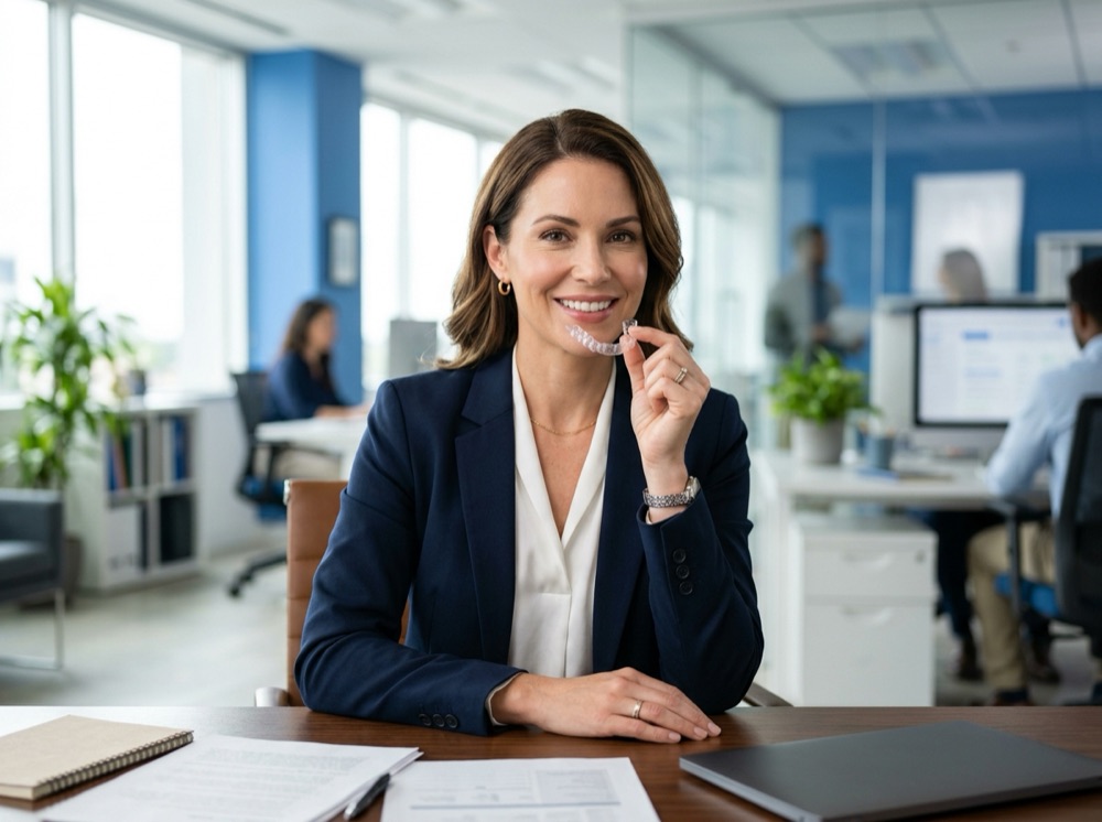orthodontie invisible pour adulte au bureau